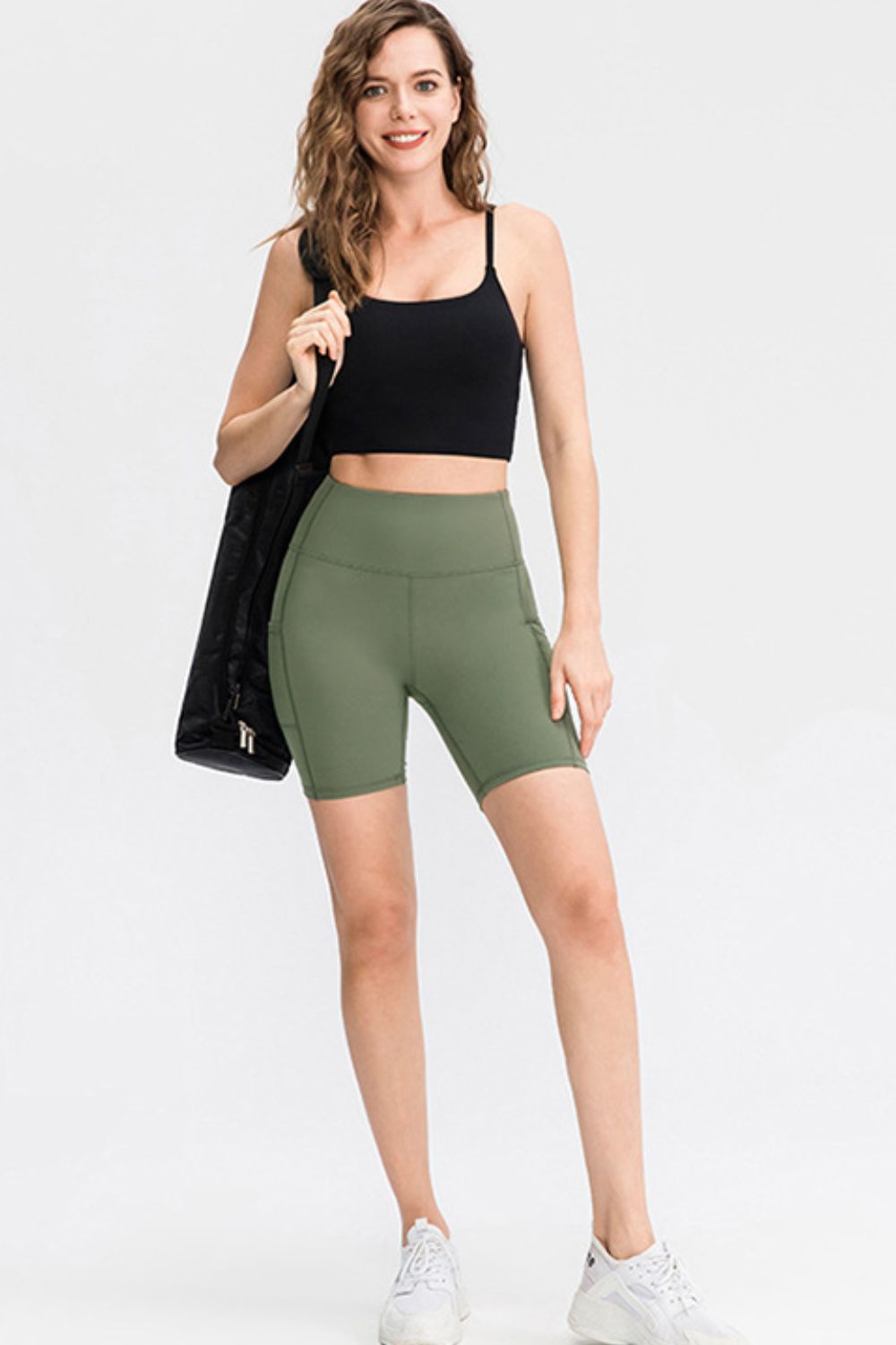 Wide Waistband Sports Shorts with Pockets Carauana Store