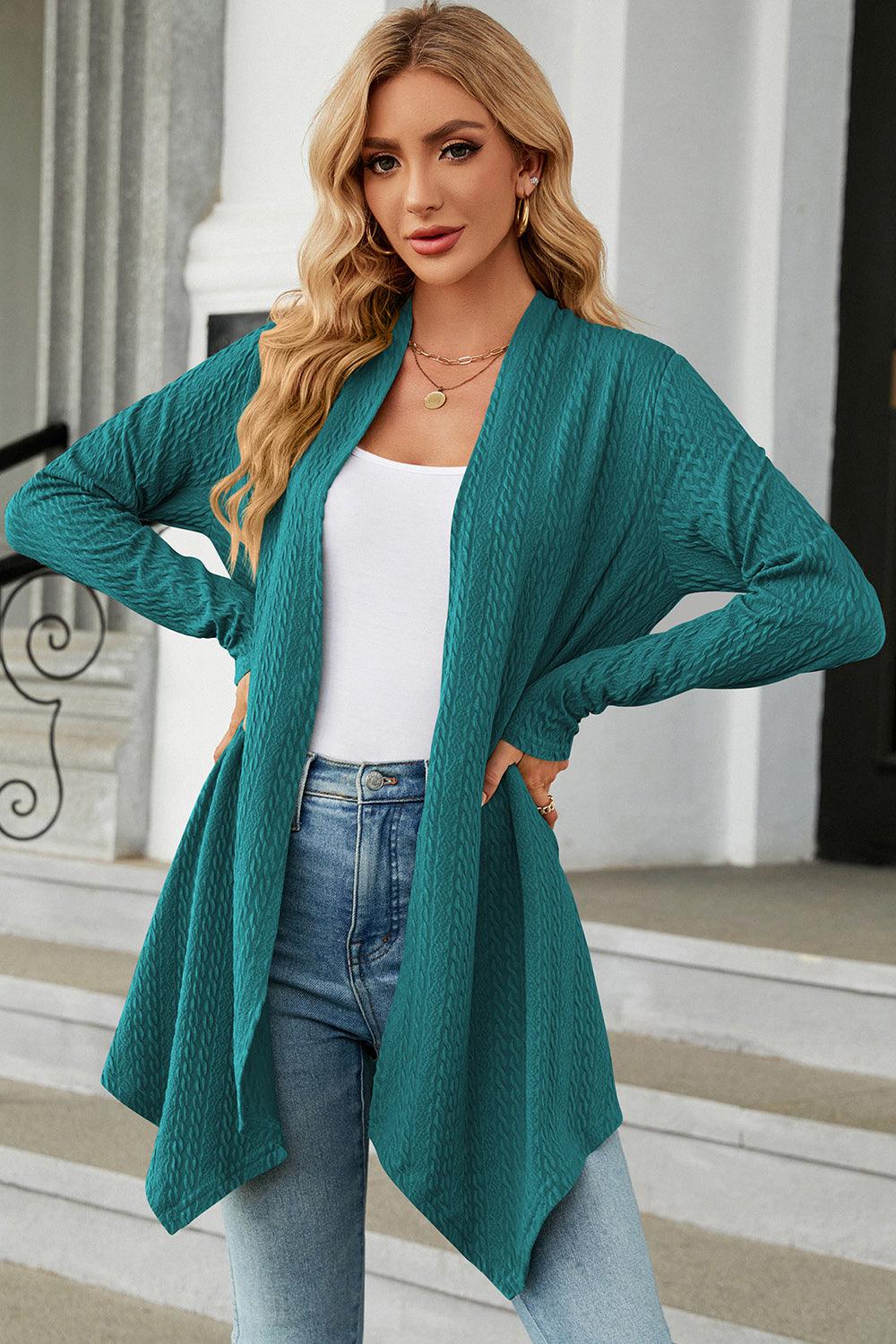 Open Front Long Sleeve Cardigan Carauana Store
