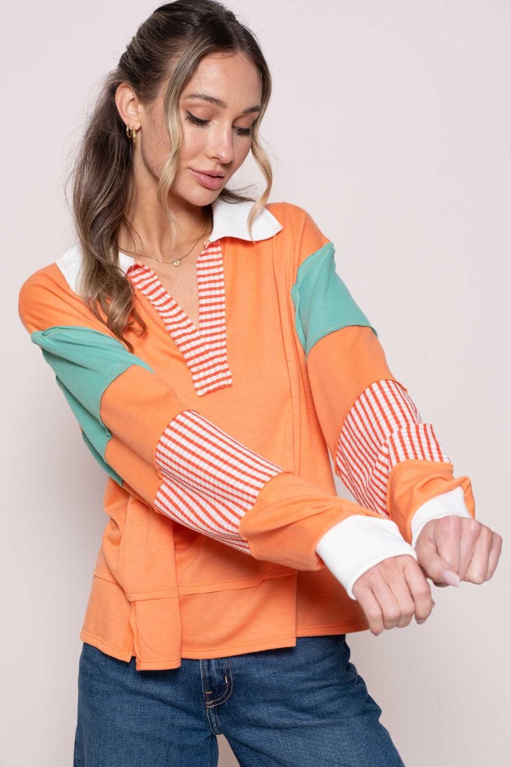 Hailey & Co Color Block Top with Striped Panel Carauana Store