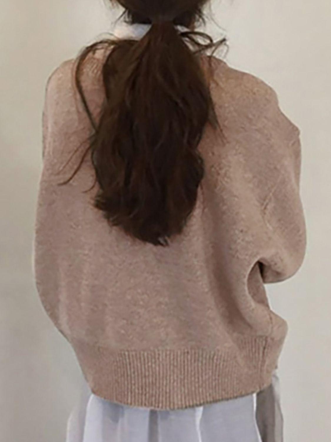 Dropped Shoulder Buttoned Cardigan Carauana Store
