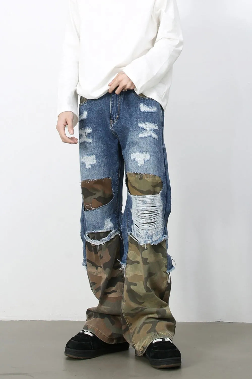Men's Distressed Camouflage Jeans Carauana Store