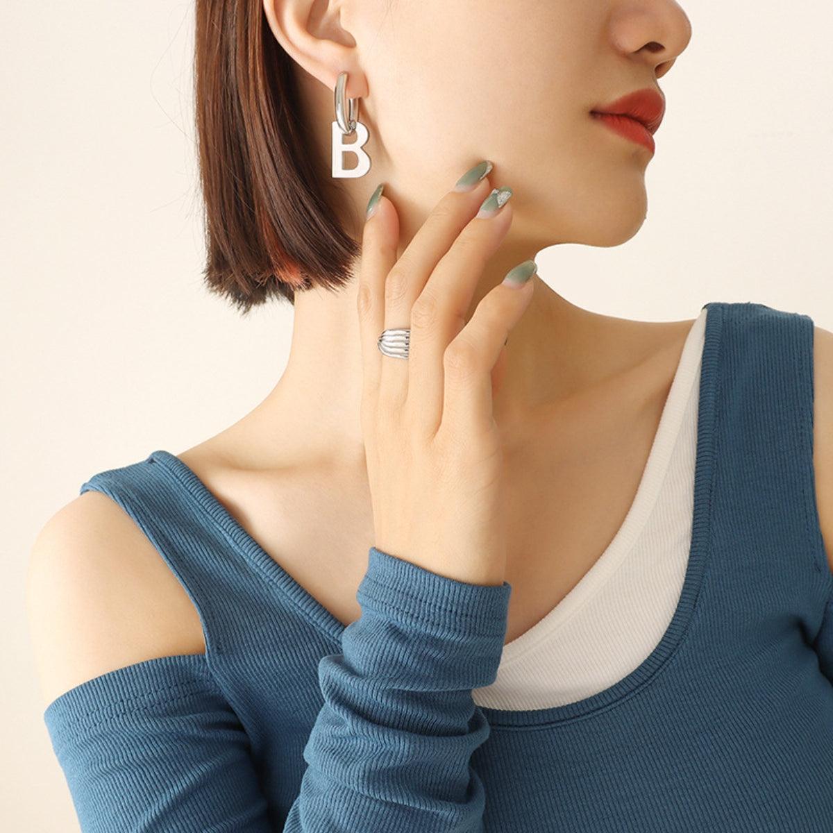 Letter B Titanium Steel Earrings Carauana Store