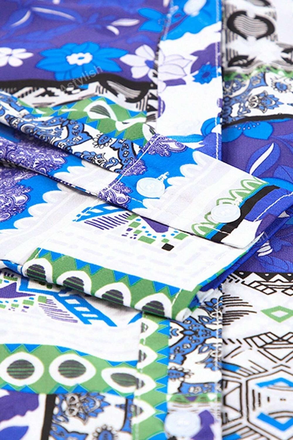 Printed Button Up Long Sleeve Cardigan Carauana Store