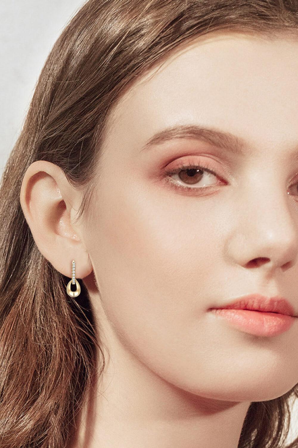 925 Sterling Silver Moissanite Double Hoop Earrings Carauana Store