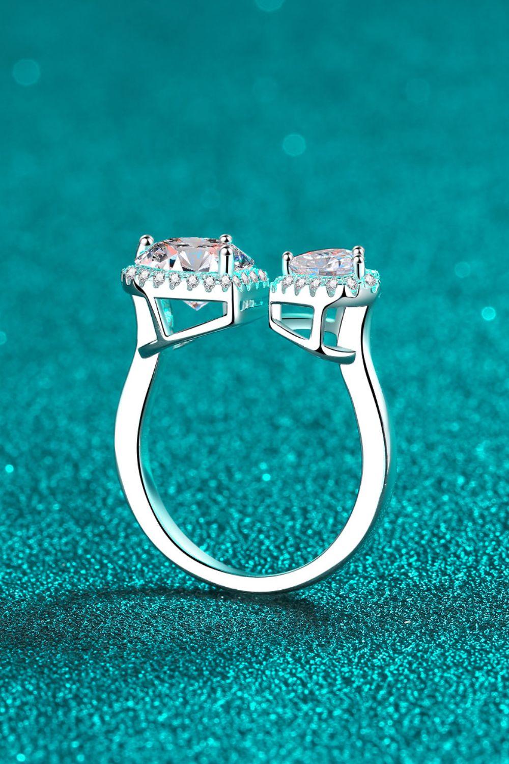 Heart-Shape Moissanite Open Ring Carauana Store