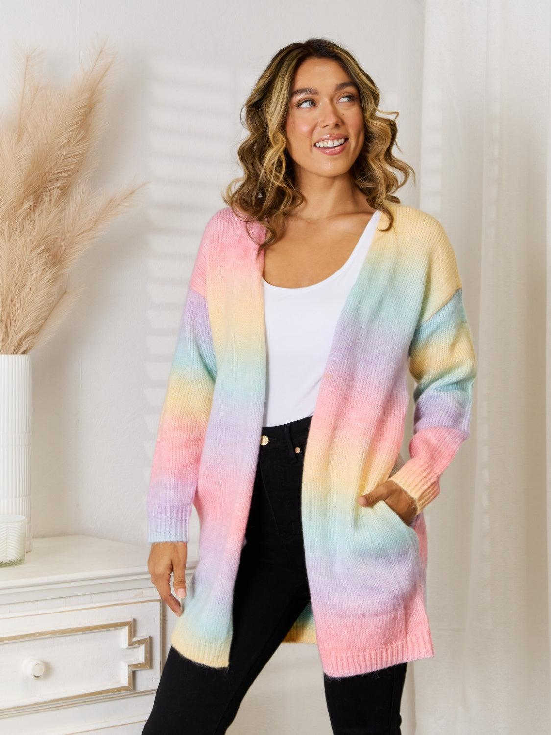 Angel Wings Full Size Gradient Open Front Cardigan Carauana Store