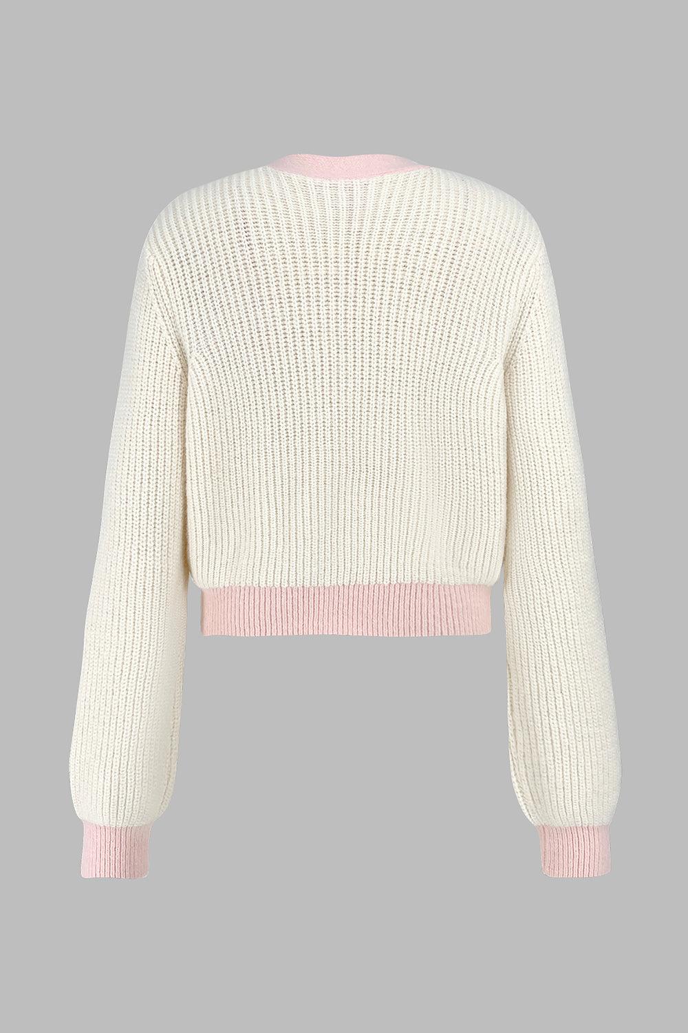 Contrast Trim Button Up Dropped Shoulder Cardigan Carauana Store