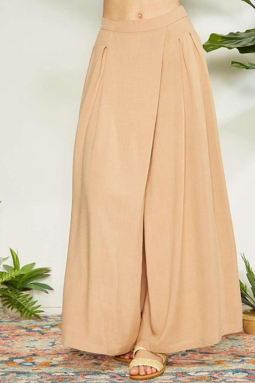 Mittoshop Wrap Pleating Detail Wide Leg Pants Carauana Store