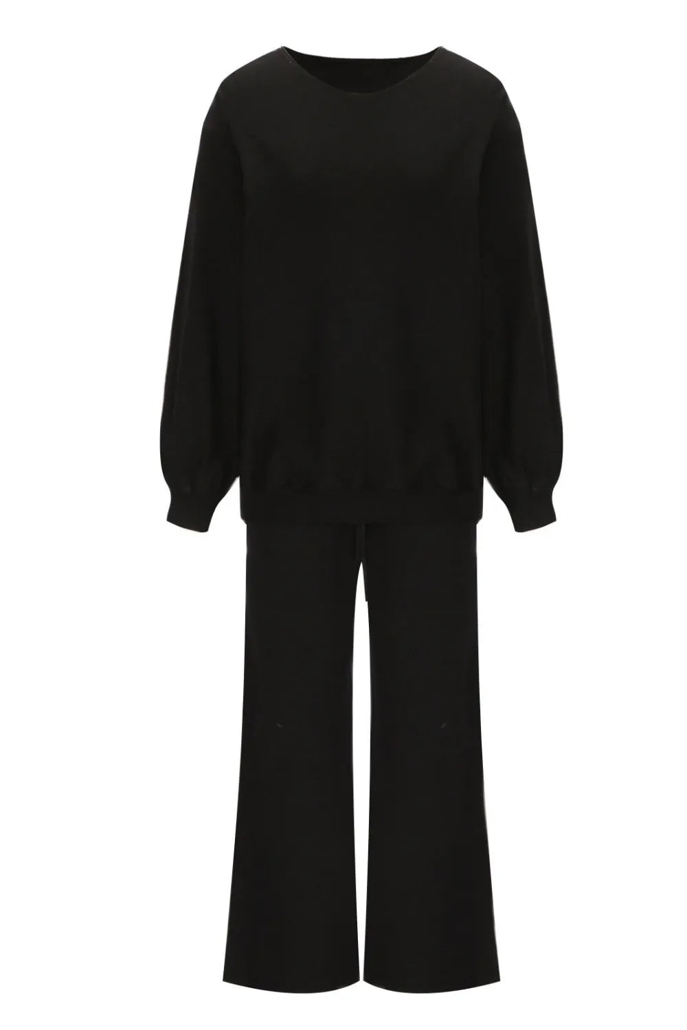 Round Neck Long Sleeve Top and Pants Set Carauana Store