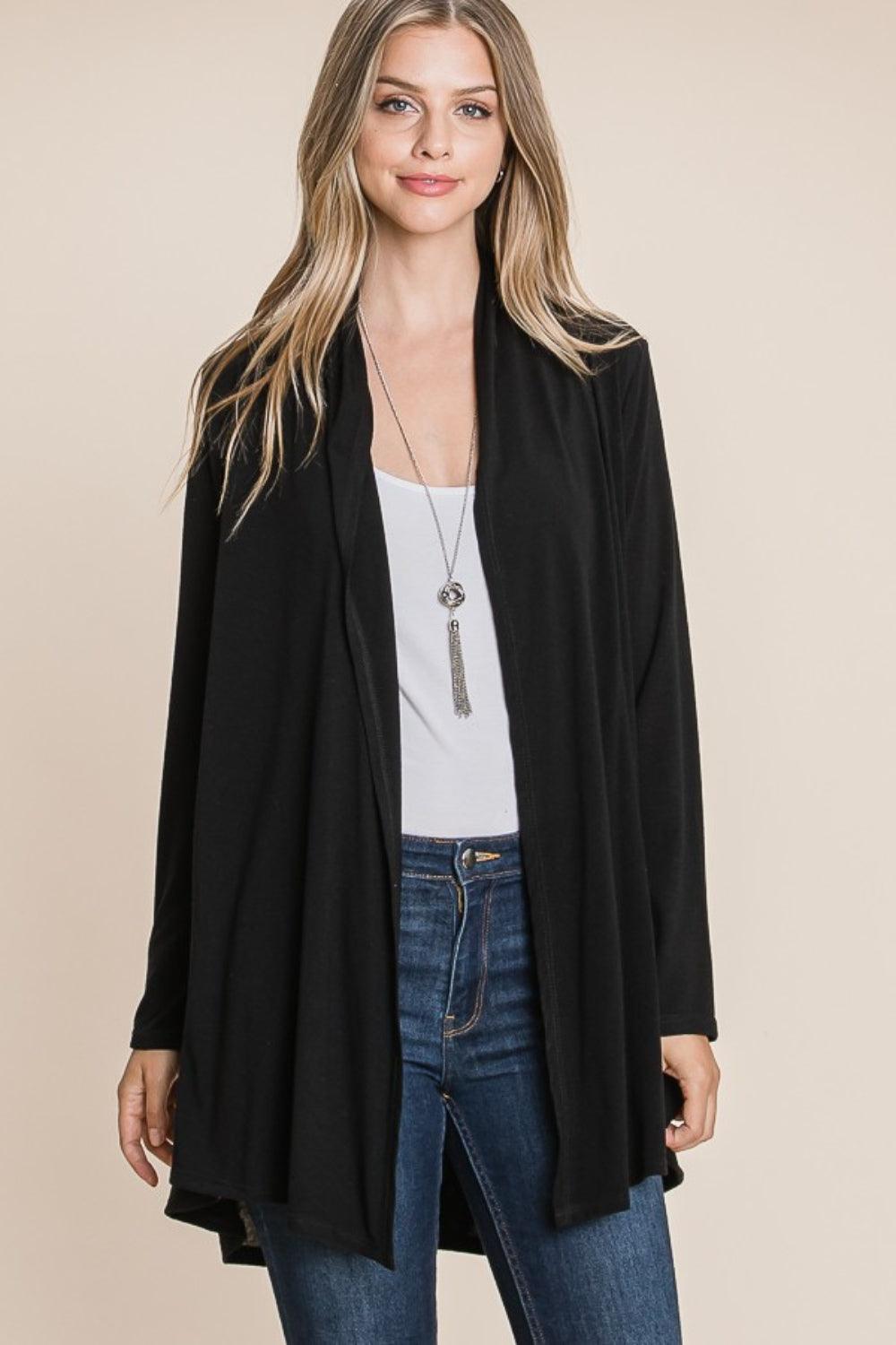 BOMBOM Open Front Long Sleeve Cardigan Carauana Store