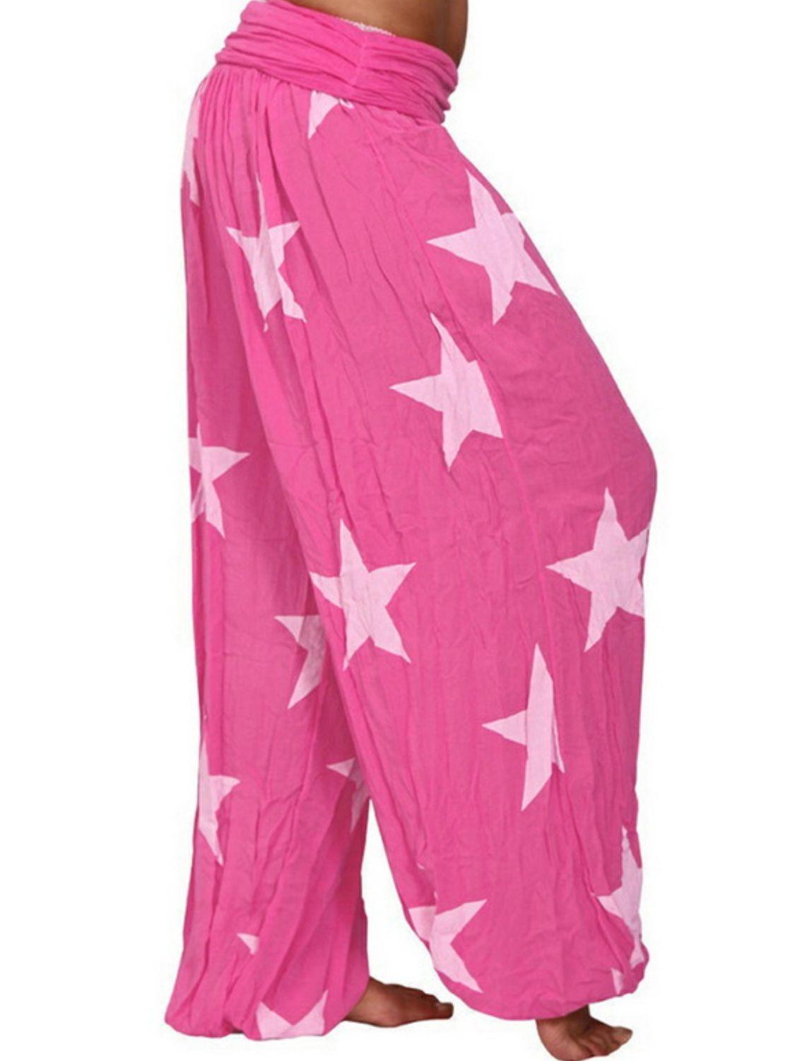 Full Size Ruched High Waist Printed Pants Carauana Store