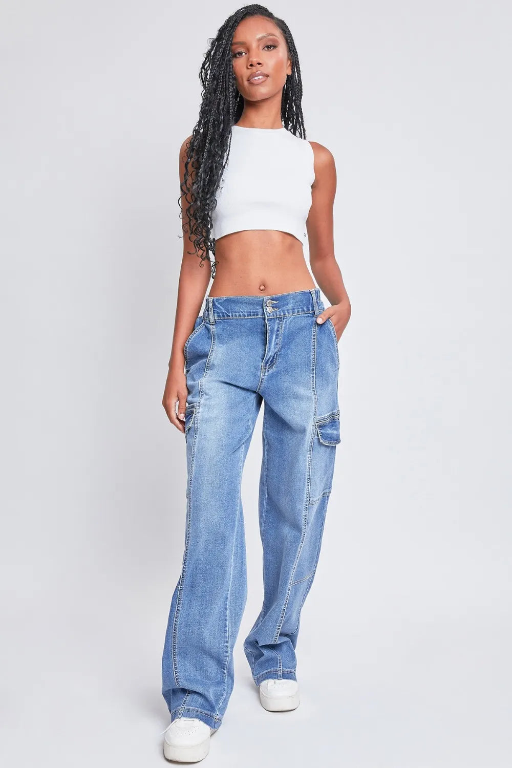 YMI Jeanswear High-Rise Straight Cargo Jeans Carauana Store
