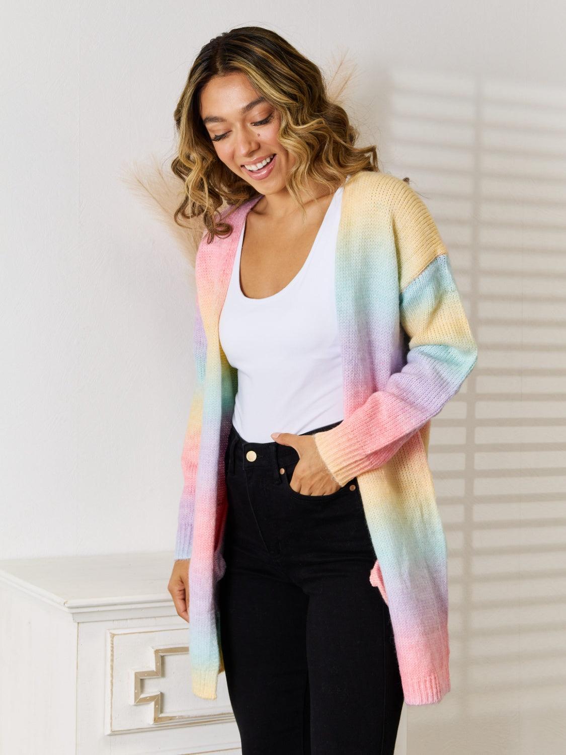 Angel Wings Full Size Gradient Open Front Cardigan Carauana Store