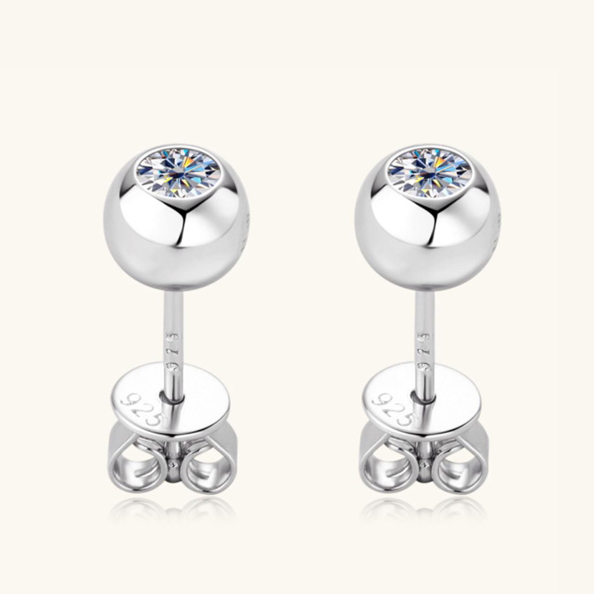 Moissanite 925 Sterling Silver Stud Earrings Carauana Store