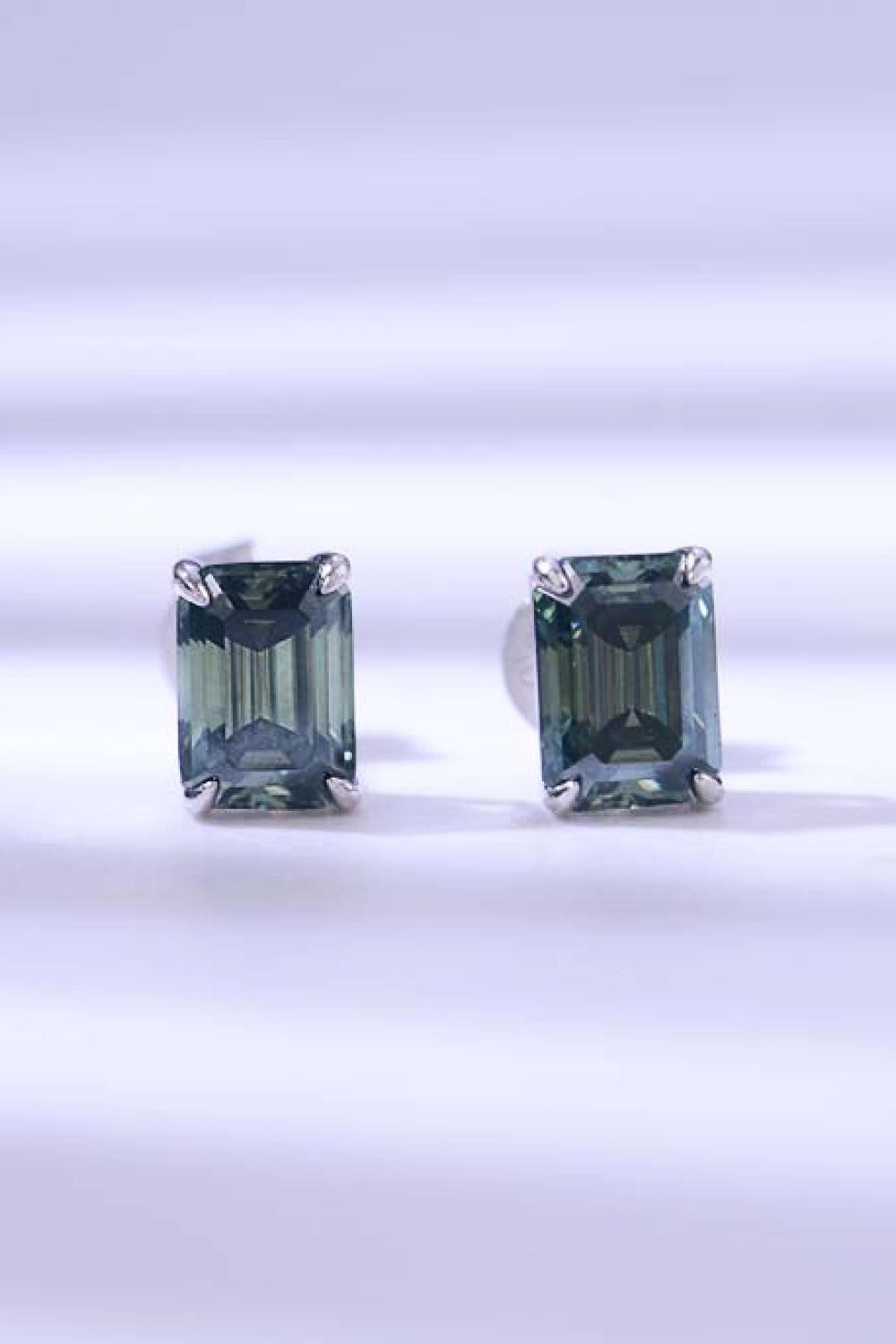 2 Carat Moissanite Stud Earrings in Green Carauana Store