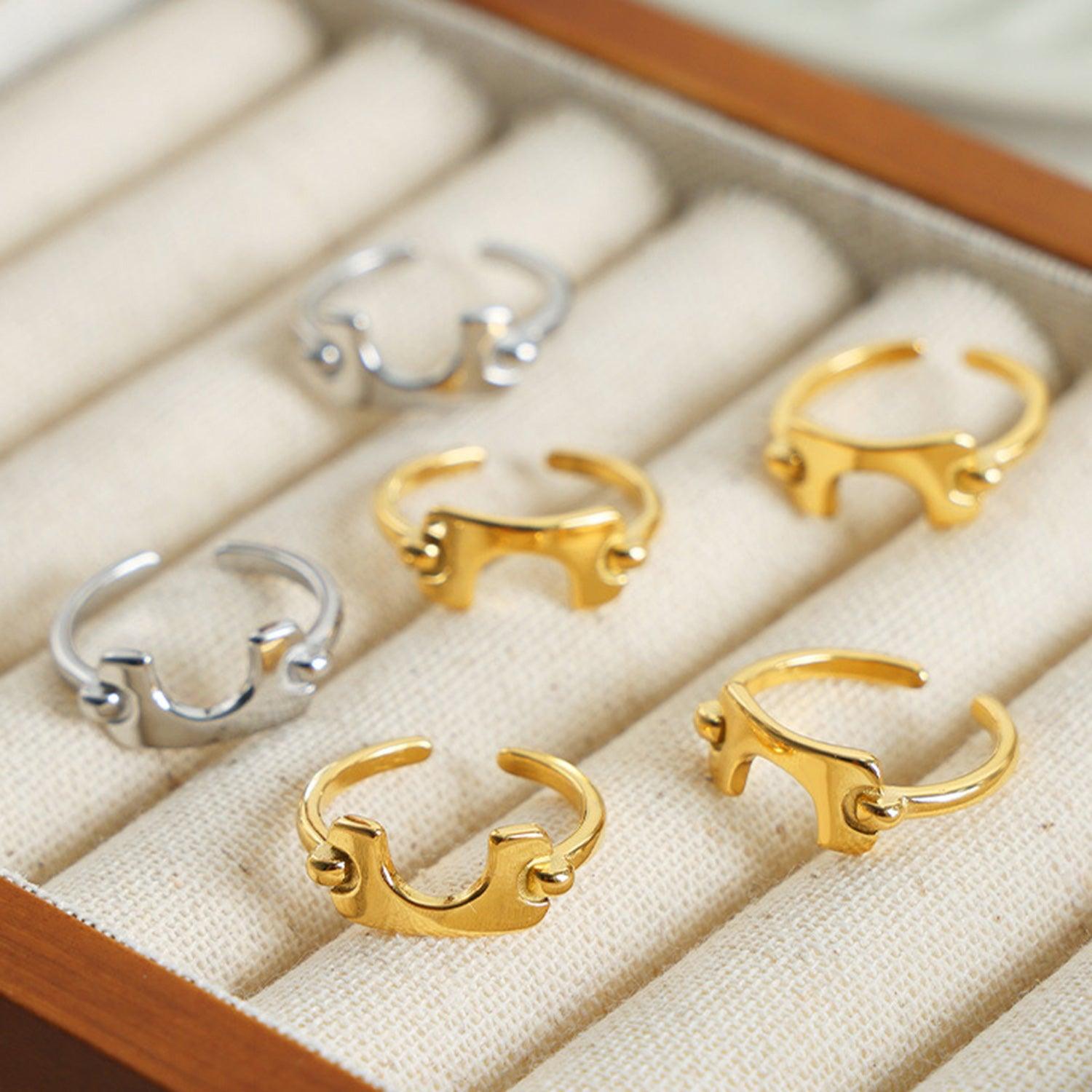 18K Gold-Plated Irregular Open Ring Carauana Store