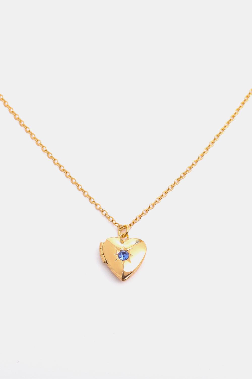 Zircon Heart Shape 14K Gold-Plated Pendant Necklace Carauana Store