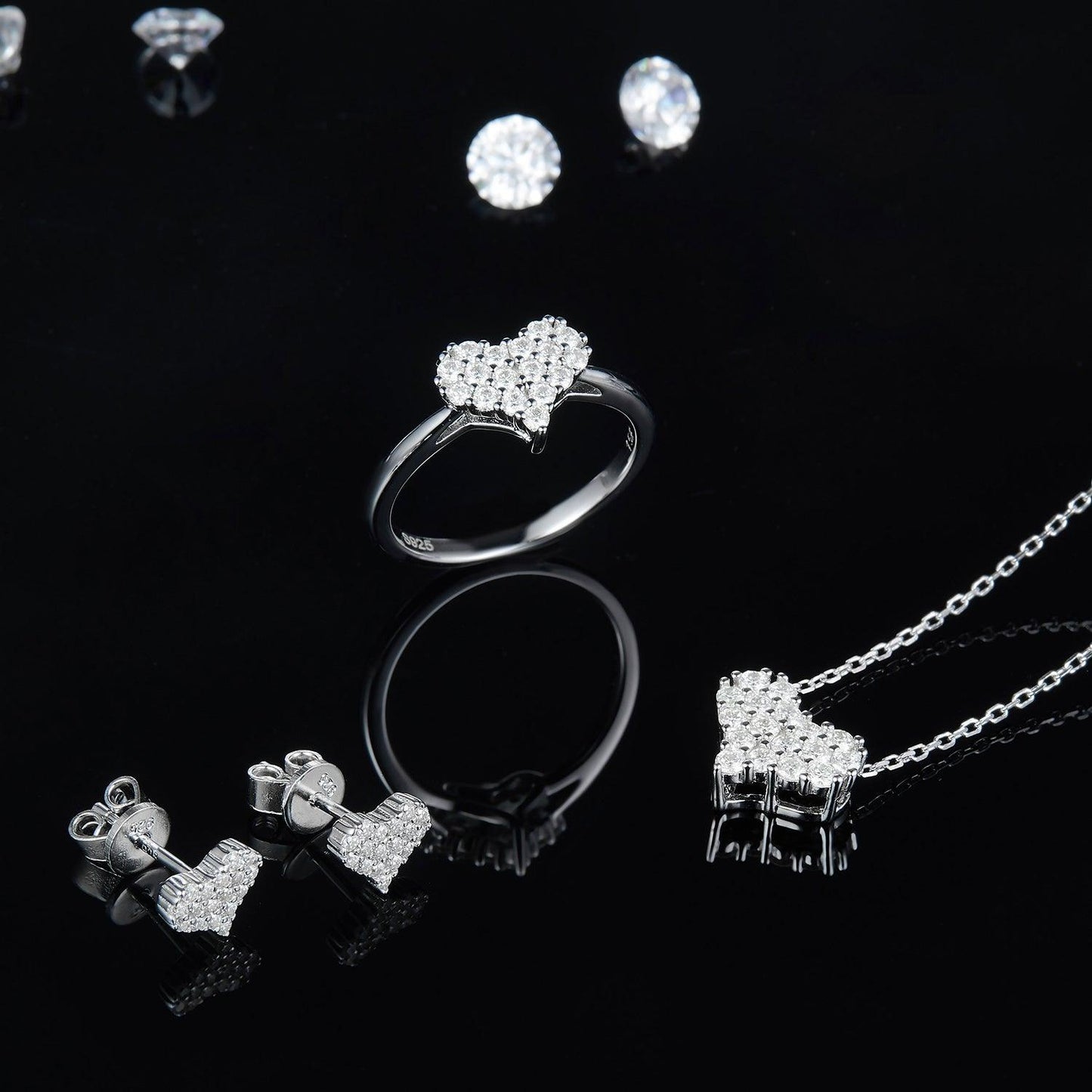 Moissanite 925 Sterling Silver Heart Ring Carauana Store