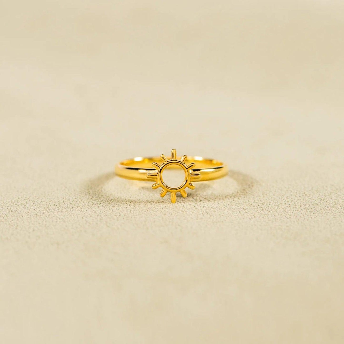 Sun Shape 18K Gold-Plated Ring Carauana Store