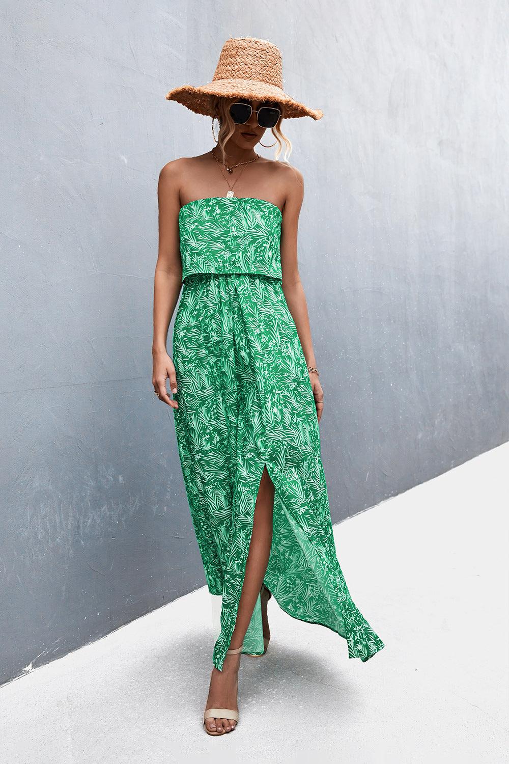 Strapless Split Maxi Dress Carauana Store