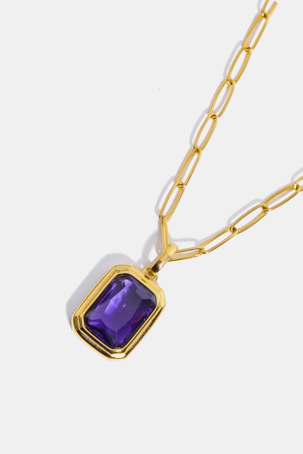 Zircon 18K Gold-Plated Geometrical Shape Pendant Necklace Carauana Store