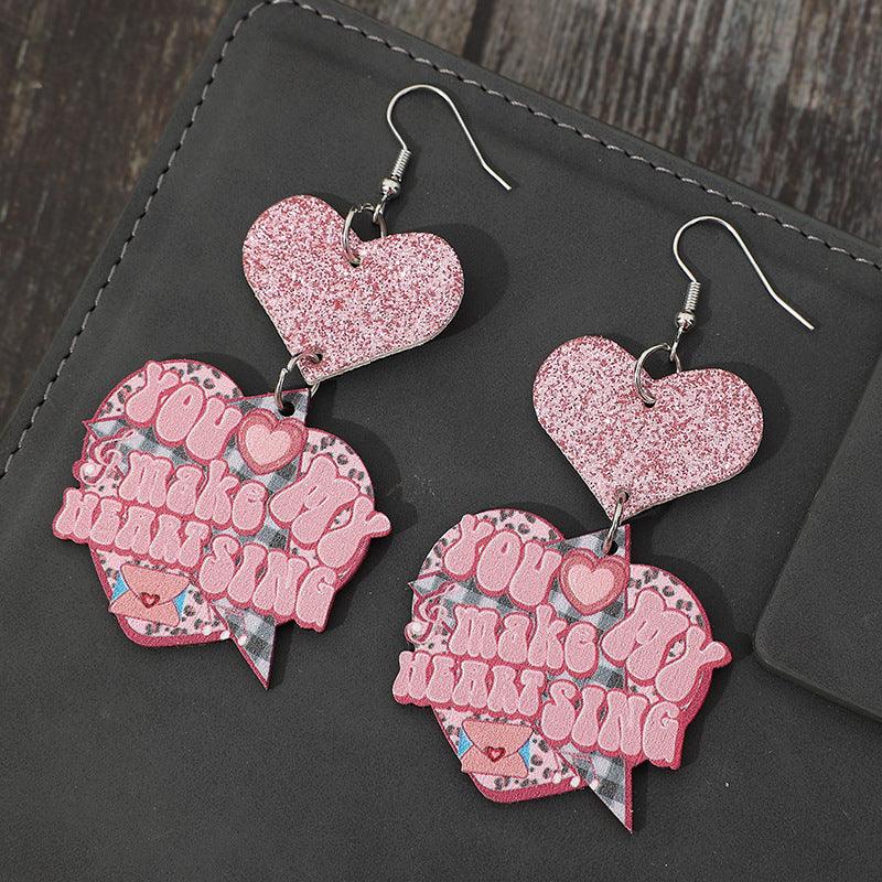 Heart Shape Wooden Earrings Carauana Store