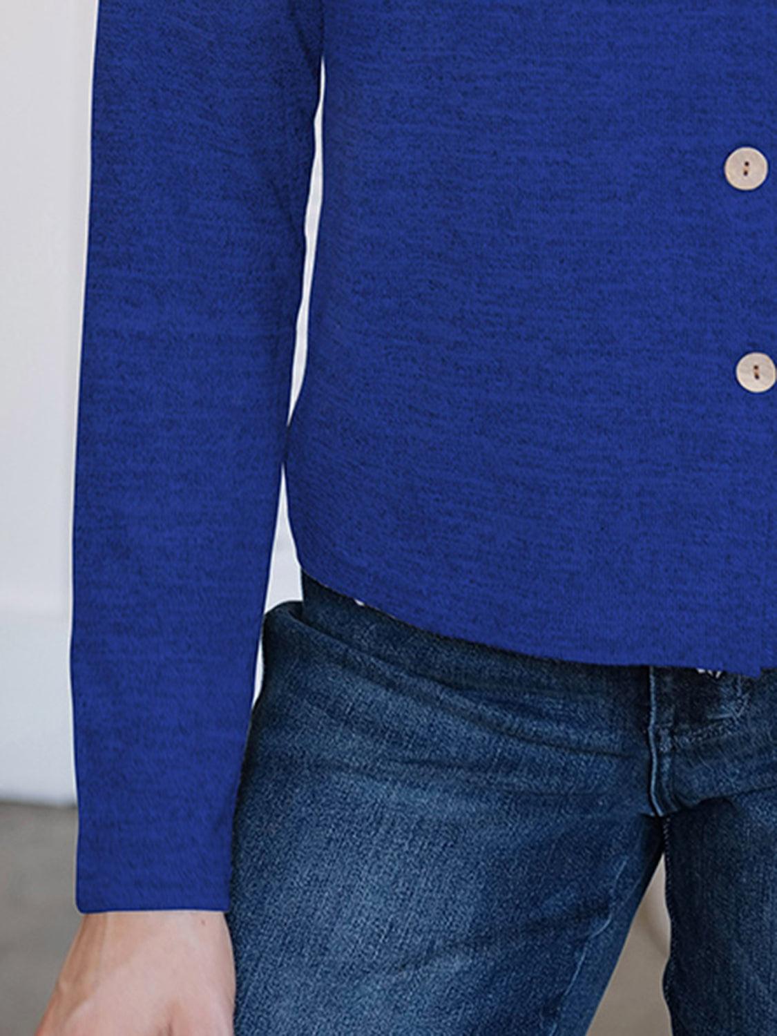 FAM-FAM Button Up Round Neck Long Sleeve Cardigan Carauana Store