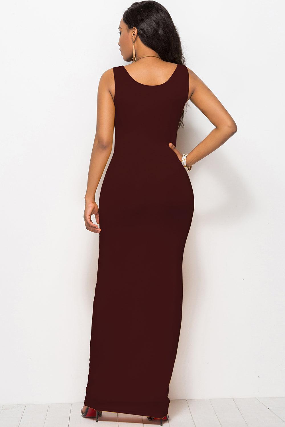 Scoop Neck Wide Strap Maxi Dress Carauana Store