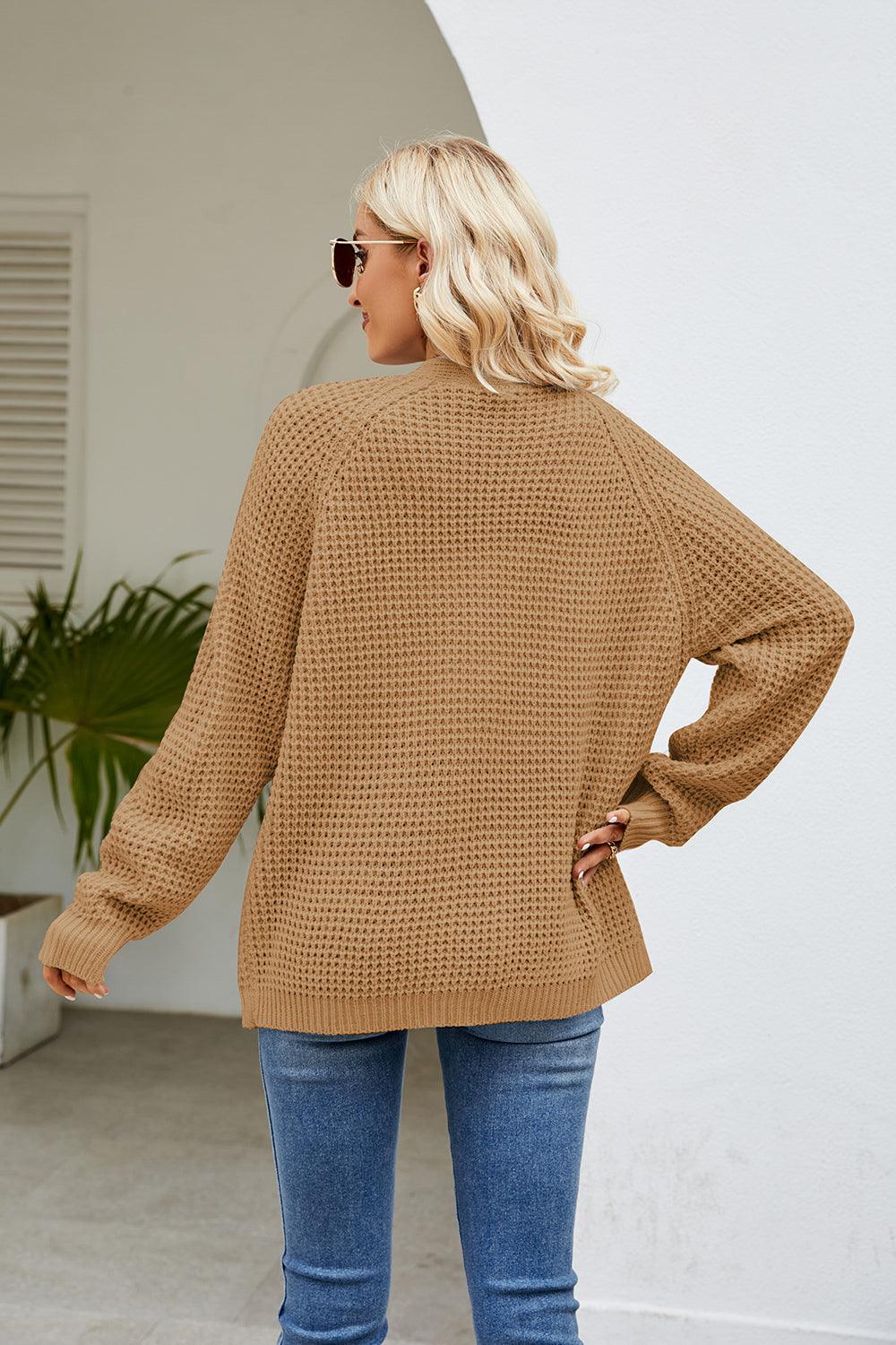 Open Front Long Sleeve Cardigan with Pockets Carauana Store