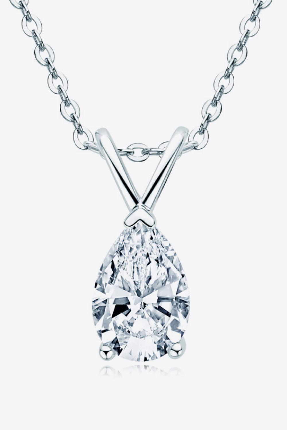 1.5 Carat Moissanite Pendant 925 Sterling Silver Necklace Carauana Store
