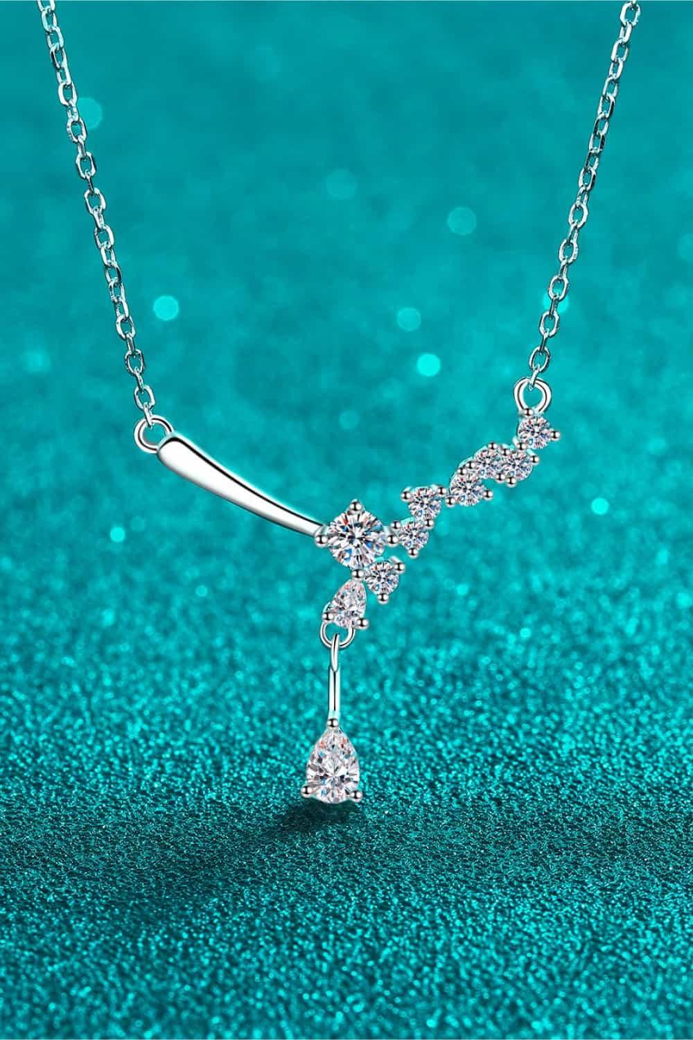 1 Carat Moissanite 925 Sterling Silver Necklace Carauana Store