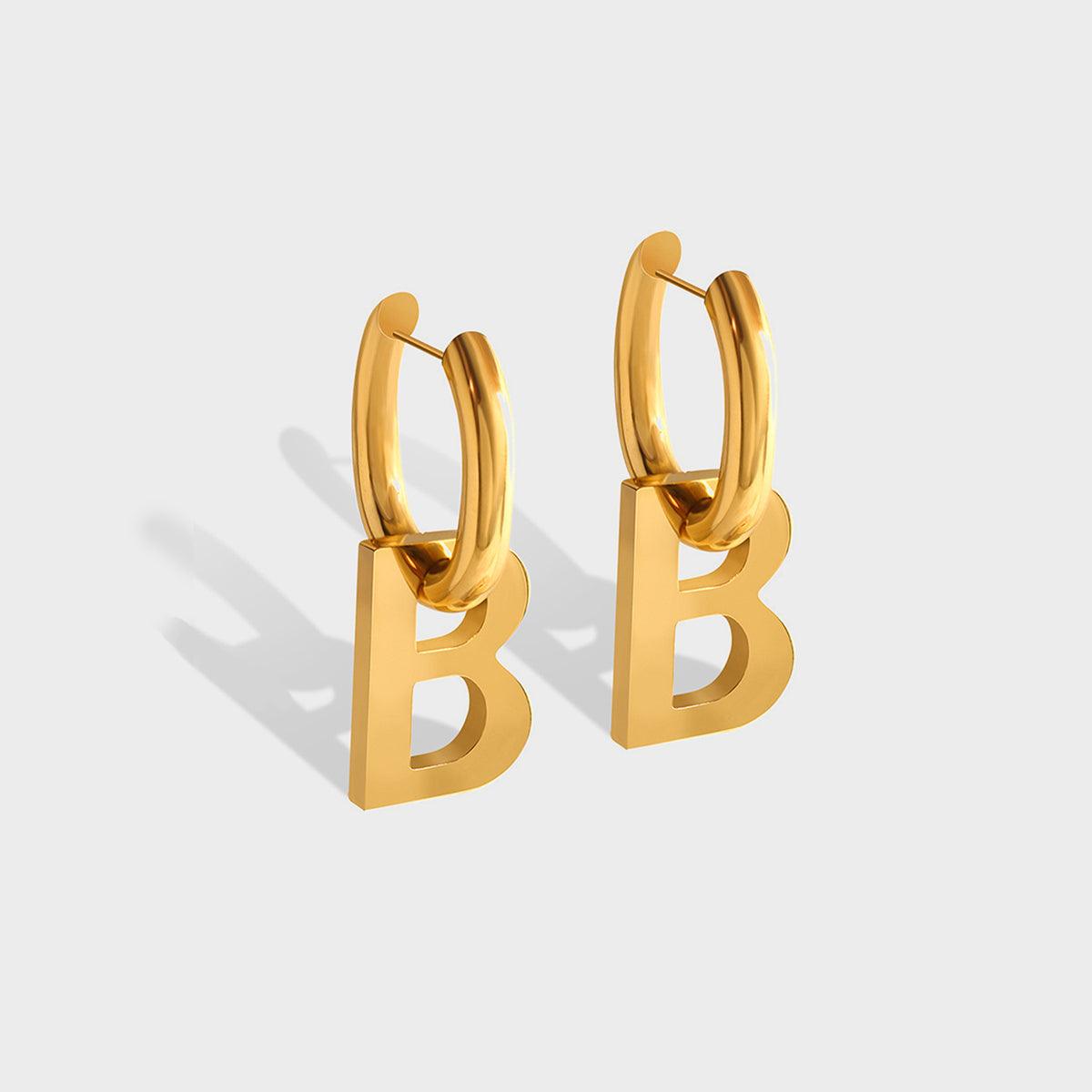 Letter B Titanium Steel Earrings Carauana Store