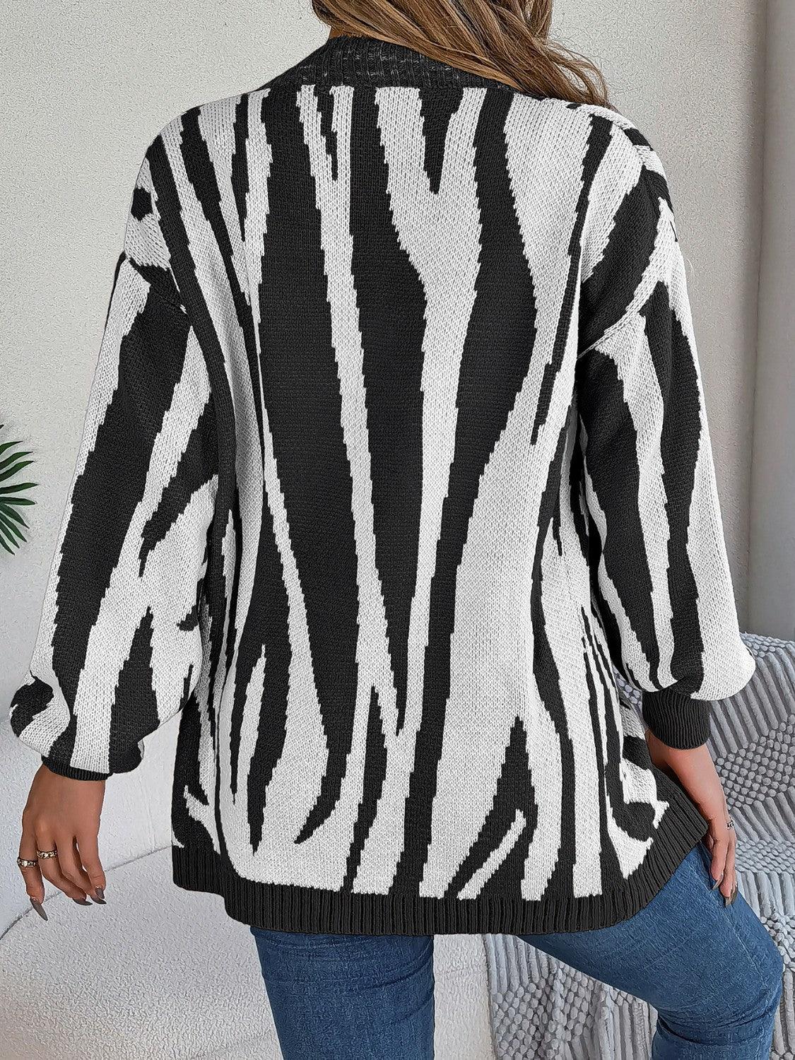 Open Front Animal Print Cardigan Carauana Store