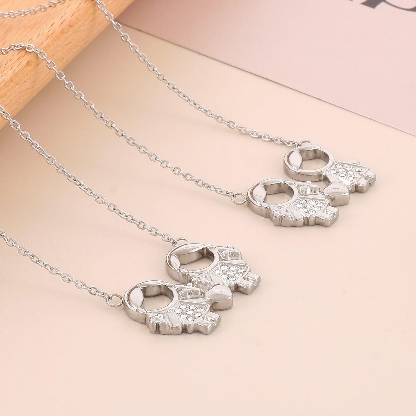Pendant Rhinestone Stainless Steel Necklace Carauana Store