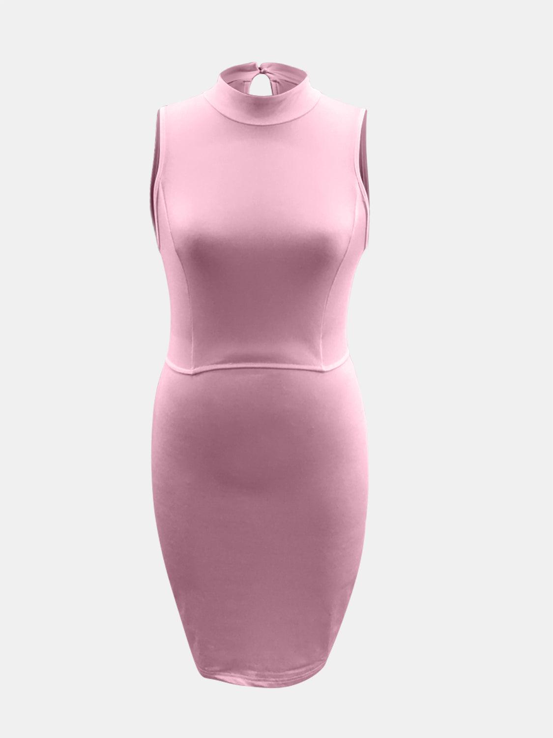 Cutout Mock Neck Sleeveless Dress Carauana Store