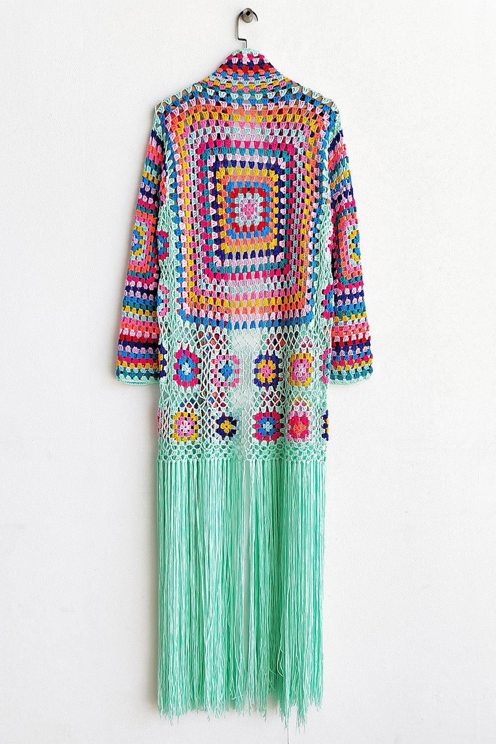 Fringe Tied Long Sleeve Cardigan Carauana Store