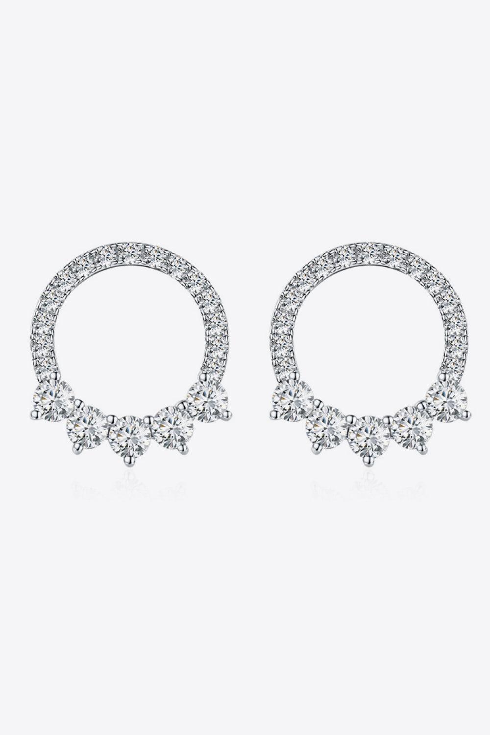 Moissanite Platinum-Plated Earrings Carauana Store