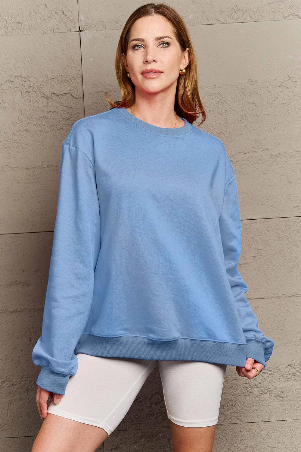 Simply Love Full Size ENJOY THE LITTLE THINGS Round Neck Sweatshirt Carauana Store