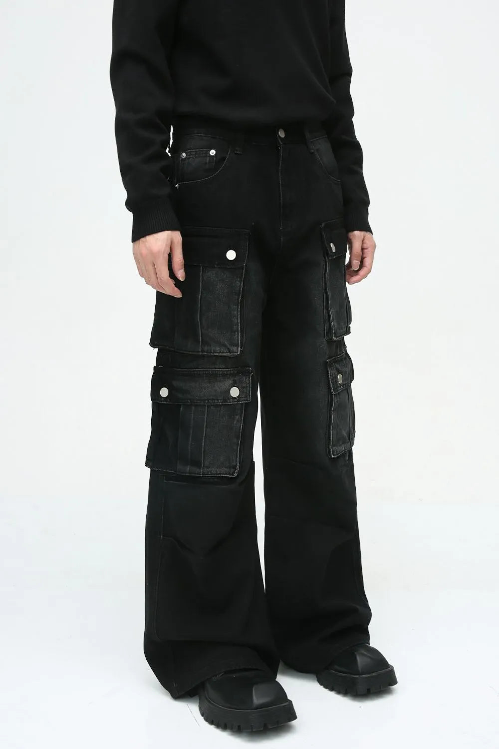 Multi-Pocket Cargo Wide-Leg Jeans Carauana Store