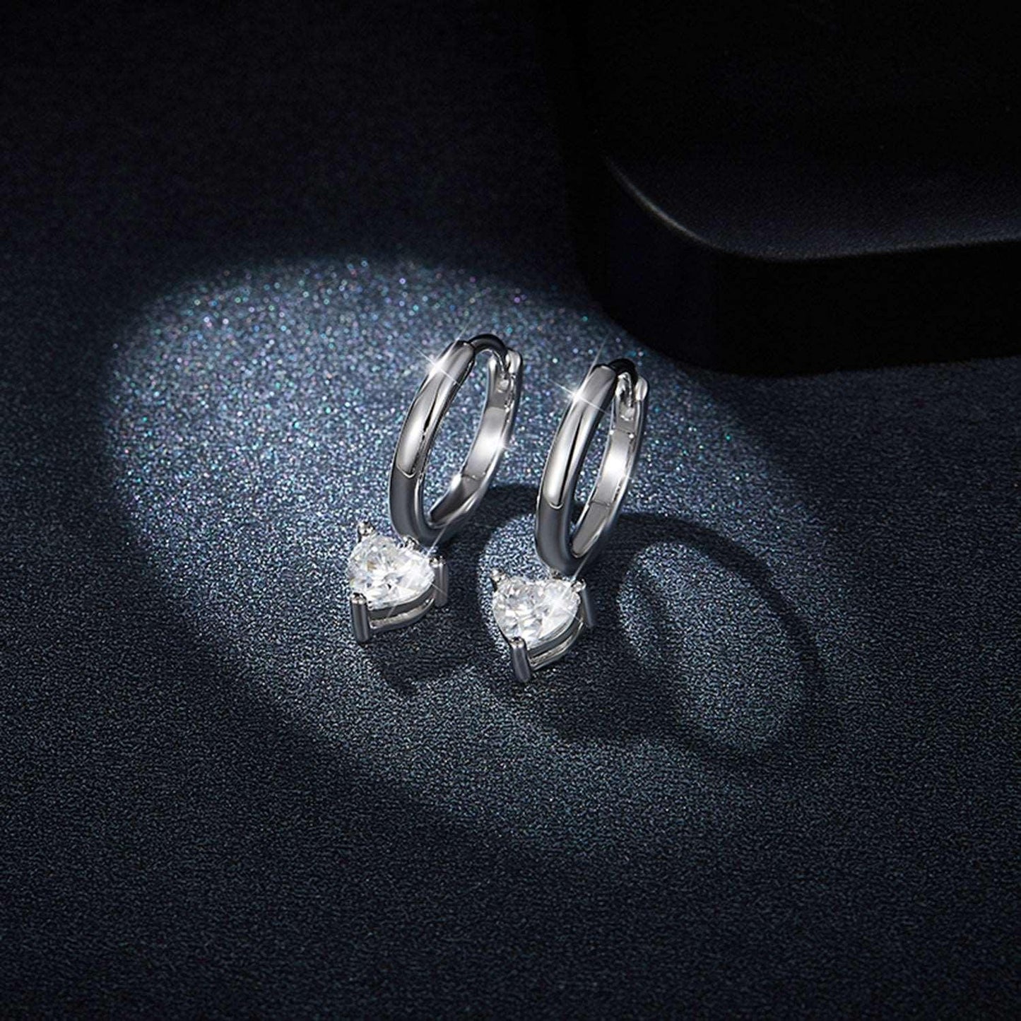 1 Carat Moissanite 925 Sterling Silver Heart Earrings Carauana Store