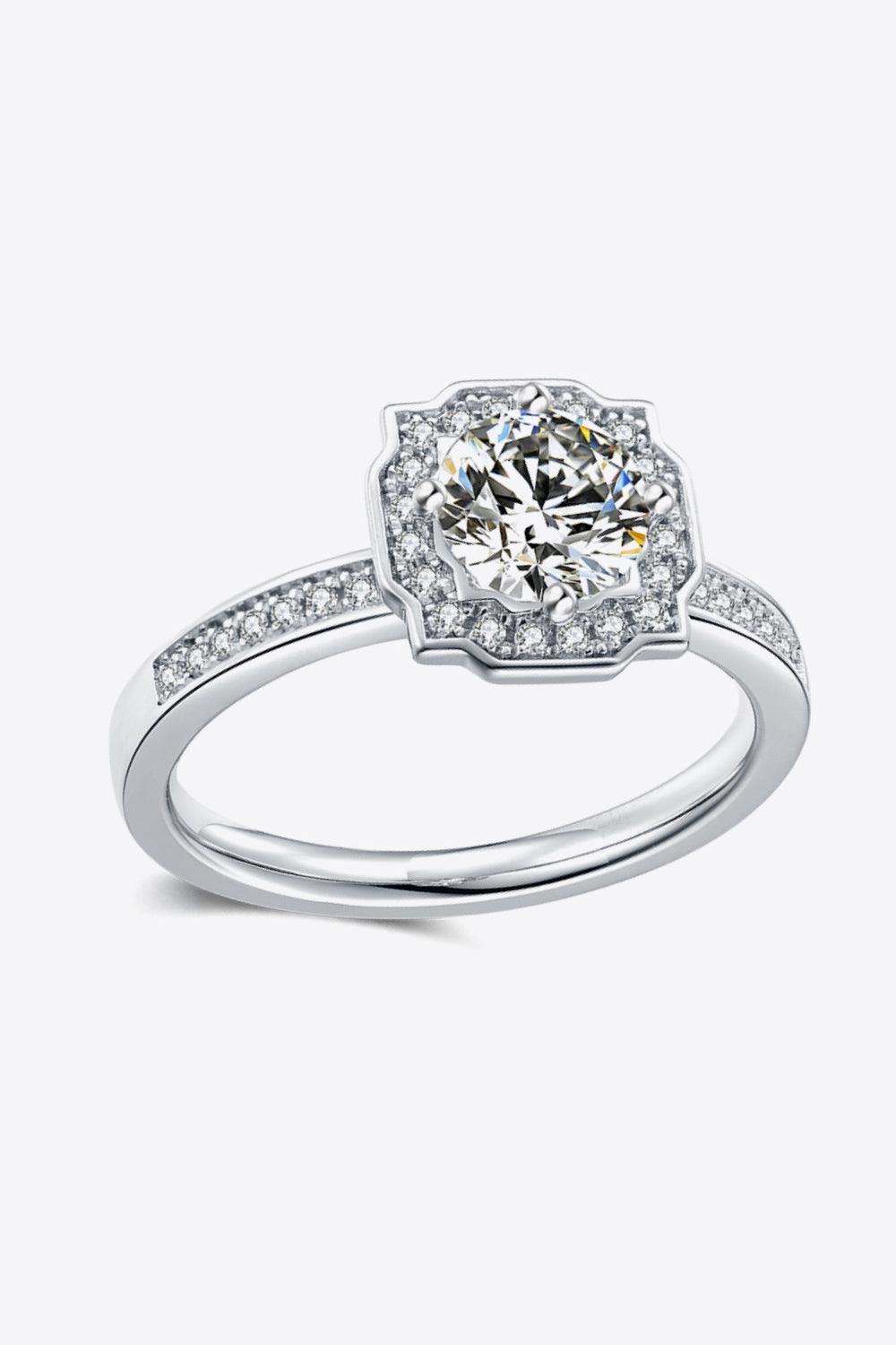 1 Carat Moissanite Platinum-Plated Ring Carauana Store