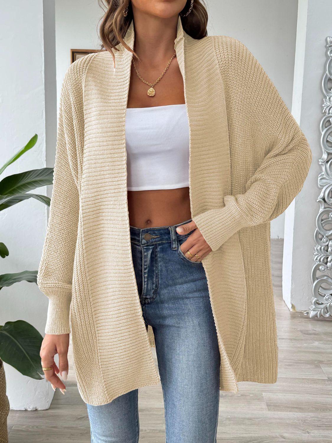 Open Front Long Sleeve Cardigan Carauana Store