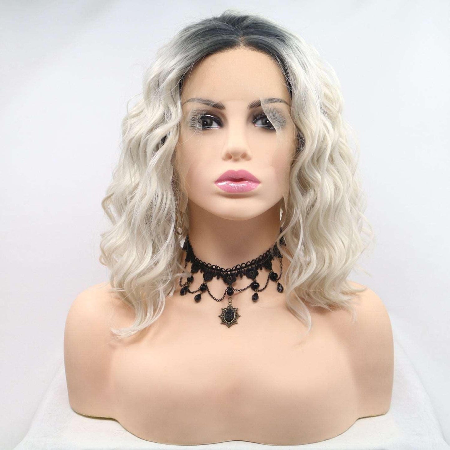 13*3" Lace Front Wigs Synthetic Mid-length Wavy 12" 130% Density Carauana Store