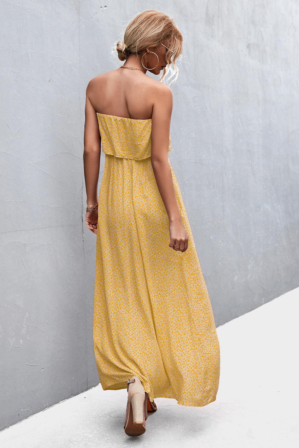 Strapless Split Maxi Dress Carauana Store