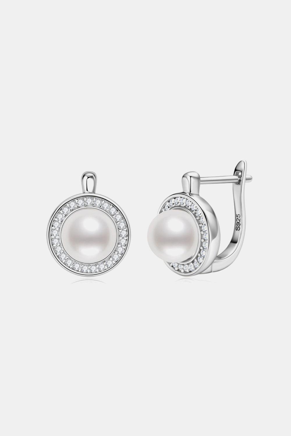 Moissanite Pearl 925 Sterling Silver Earrings Carauana Store