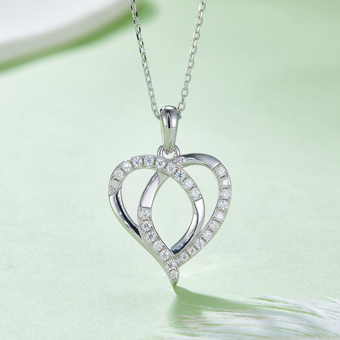 Moissanite 925 Sterling Silver Heart Shape Necklace Carauana Store