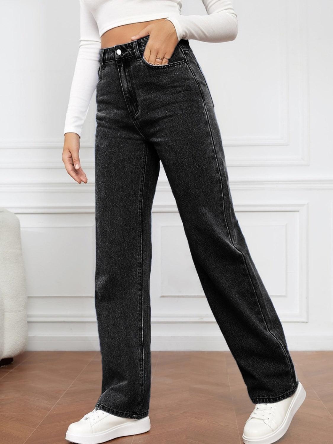 High Waist Straight Jeans Carauana Store