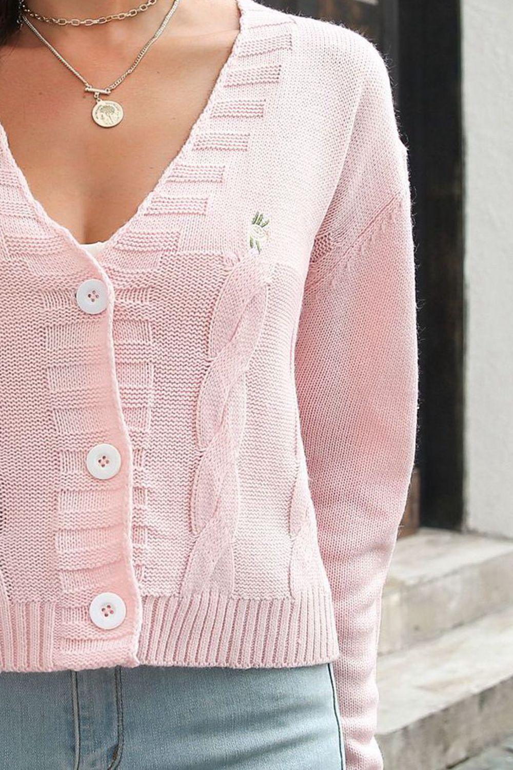 Cable-Knit Button Down Cardigan Carauana Store