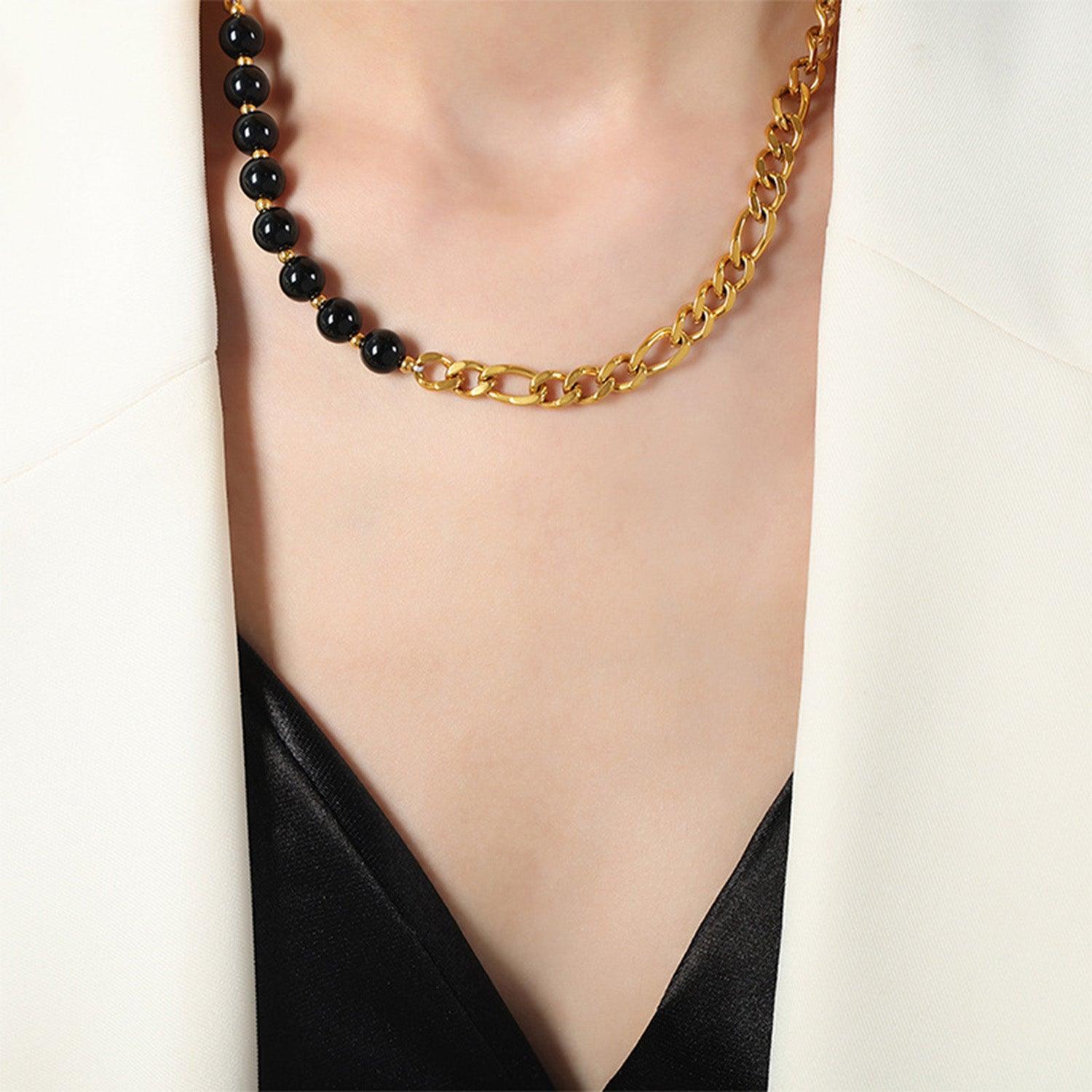 Bead Detail Chunky Chain Necklace Carauana Store