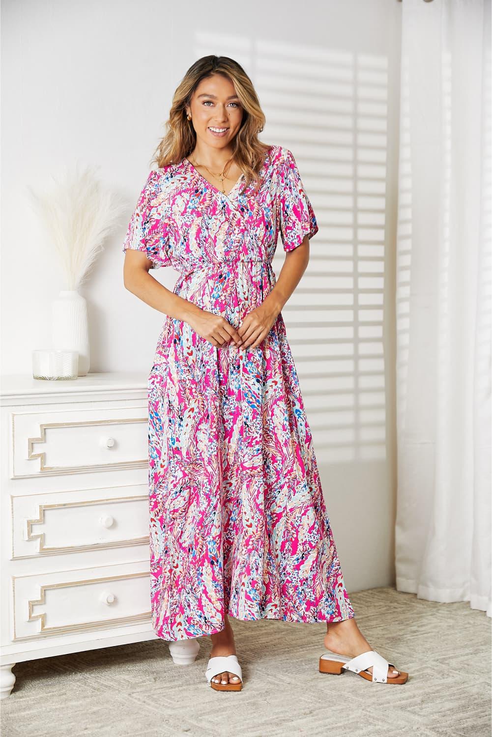 Double Take Multicolored V-Neck Maxi Dress Carauana Store